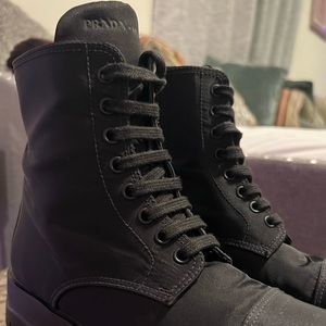 Prada combat boots 6.5 great condition w/2 dust bags